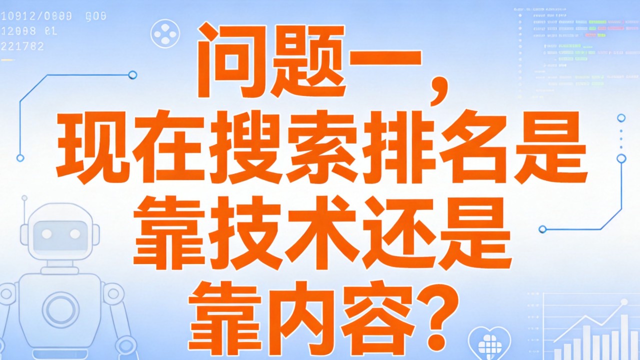 问题一,现在搜索排名是靠技术还是靠内容? 现在搜索排名是靠技术还是靠内容